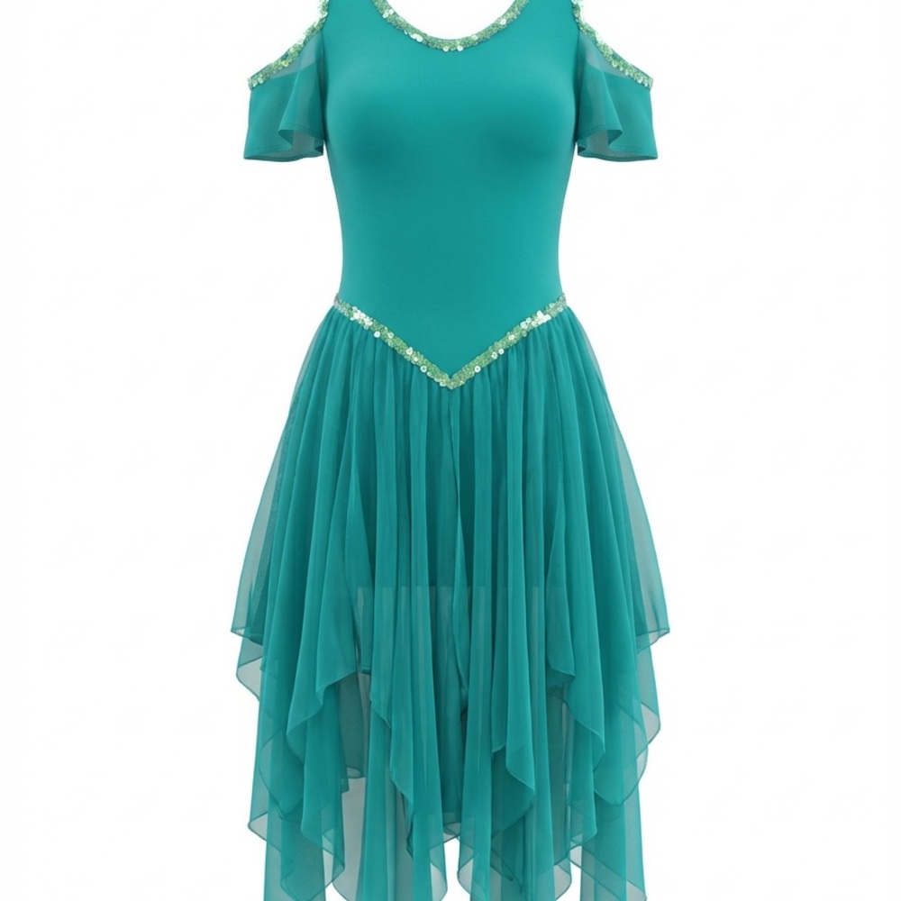 Vintage Emerald Green Ice Skating Dress